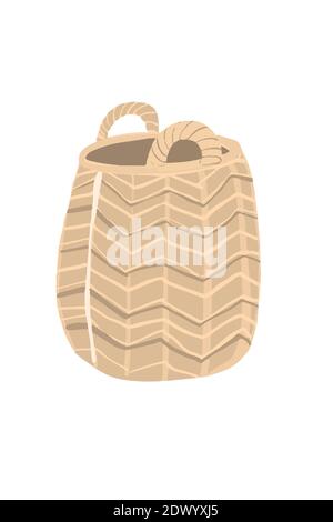 Handgezeichnete Illustration mit Wohndekor-Elementen im Boho-Stil. Stockfoto