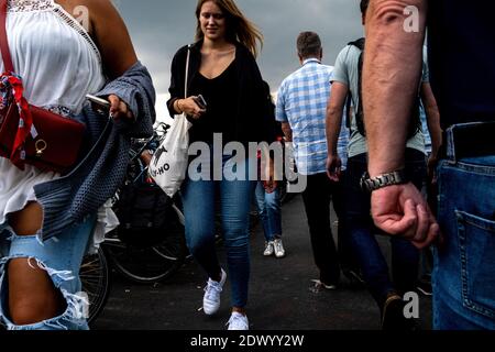 Tägliches Leben in Amsterdam. Vie quotidienne à Amsterdam. Stockfoto