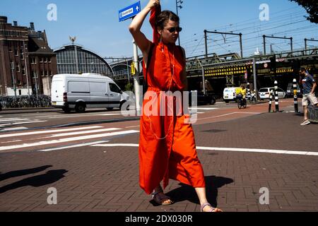 Vie quotidienne à Amsterdam. Tägliches Leben in Amsterdam. Stockfoto
