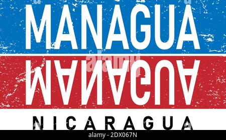 Managua Text mit Textur Design Illustration Vektor. T-SHIRT-DESIGN Stock Vektor