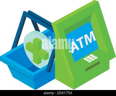 E-Commerce-Symbol. Isometrische Darstellung des E-Commerce-Vektor-Symbols für das Web Stock Vektor