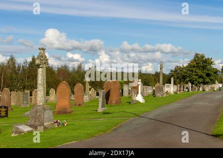 Garden of Remembrance für Pan am Flight 103 auf dem Dryfestale Cemetery, Lockerbie in Schottland. Stockfoto