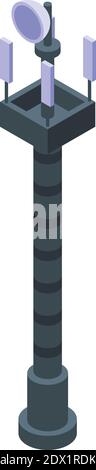 Symbol für Internetradio-Tower. Isometrisches Internet-Radio-Tower-Vektor-Symbol für Web-Design isoliert auf weißem Hintergrund Stock Vektor