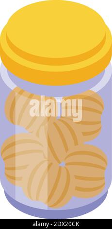 Ikone aus Kastanienglas. Isometrisch von Kastanie Glas Vektor-Symbol für Web-Design isoliert auf weißem Hintergrund Stock Vektor