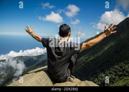 Gefühl der Freiheit an wunderbaren Orten, Avila, Caracas, Venezuela Stockfoto