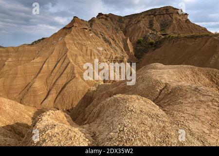 Badlands in Bardenas Reales, Navarra, Spanien Stockfoto