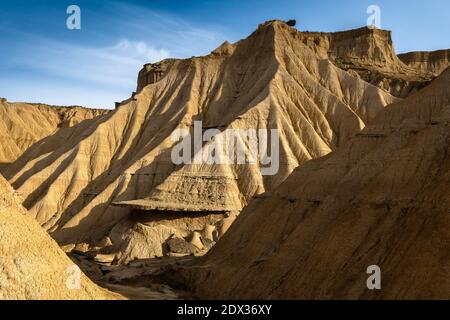 Badlands in Bardenas Reales, Navarra, Spanien Stockfoto
