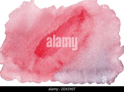 Abstrakter handgezeichneter Aquarellhintergrund. Roter, wasserfarbener Hintergrund. Hintergrund der roten Farbe. Stockfoto