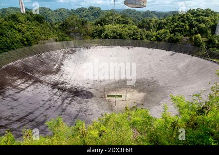 Arecibo Observatorium in Puerto Rico vor dem Kollaps Stockfoto