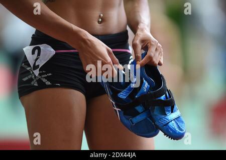 Atmosphäre beim 400-m-Lauf der Frauen beim IAAF Diamond League Areva Athletics Meeting am 5. Juli 2014 in Paris, Frankreich. Foto von Laurent Zabulon/ABACAPRESS.COM Stockfoto