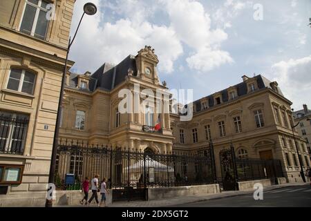 Außenansicht des Rathauses des 3. Arrondissements, in Paris, Frankreich. Juli 31, 2014. Foto von Edouard Grandjean/ ABACAPRESS.COM Stockfoto