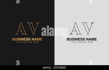 AV A V Initial basiert abstrakt moderne minimal kreative Logo, Vektor-Vorlage Bild. Luxus-Logo, Logo initial. Stock Vektor