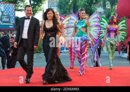 Iginio Straffi, Joanne Lee bei der Birdman-Premiere zur Eröffnung des 71. Internationalen Filmfestivals von Venedig am 27. August 2014 in Venedig, Italien. Foto von Marco Piovanotto/ABACAPRESS.COM Stockfoto