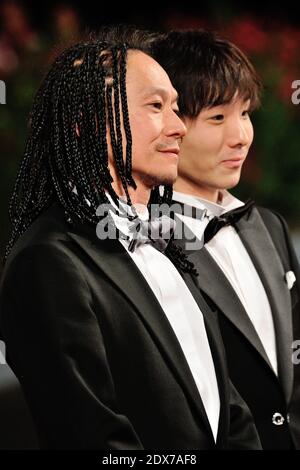 Tatsuya Nakamura und Yusaku Mori bei der Nobi-Premiere während der 71. Internationalen Filmfestspiele von Venedig am 02. September 2014 in Venedig, Italien. Foto von Aurore Marechal/ABACAPRESS.COM Stockfoto