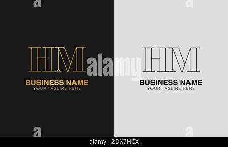 HM H M anfängliche abstrakte moderne minimal kreative Logo, Vektor-Vorlage Bild. Luxus-Logo-Logo, anfängliches Logo. Stock Vektor
