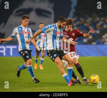 Neapel, Kampanien, Italien. Dezember 2020. Während der italienischen Serie A Fußballspiel SSC Napoli gegen FC Turin am 23. Dezember 2020 im Diego Armano Maradona Stadion in Neapel.in Bild: MANOLAS Kredit: Fabio Sasso/ZUMA Wire/Alamy Live News Stockfoto