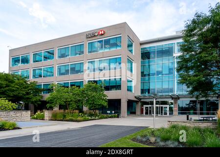 Toronto, Kanada – 7. August 2019: Unterzeichnung des HSBC-Geschäftsgebäudes in Toronto, Kanada. Stockfoto