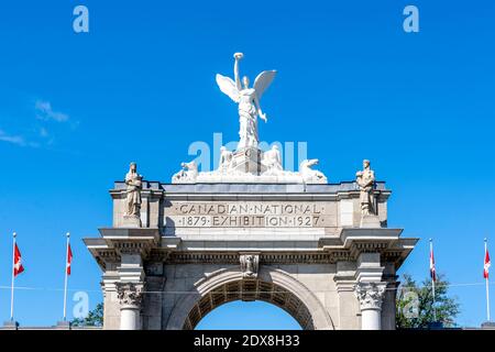 Toronto, Kanada - 11. August 2019: Eingang zum Exhibition Place, dem größten Ausstellungszentrum in Toronto, Kanada. Stockfoto