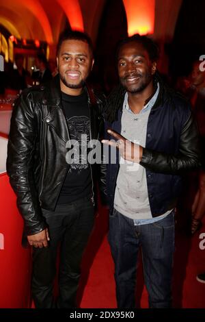 Axel Tony und Noom Diawara nehmen an der Vorstellung des neuen Spiels FIFA 2015 (auch FIFA 15 genannt) Teil, das am 22. September 2014 im Opera Restaurant in Paris, Frankreich, stattfand. Foto von Jerome Domine/ABACAPRESS.COM Stockfoto