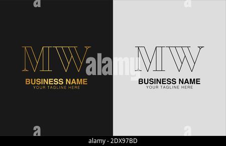 MW M W anfängliche abstrakte moderne minimal kreative Logo, Vektor-Vorlage Bild. Luxus-Logo-Logo, anfängliches Logo. Stock Vektor