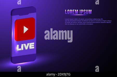 Vektordarstellung für Live-Stream-Telefone Stock Vektor