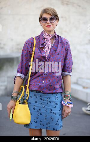 Elisa Nalin bei der Ankunft in den Acne Studios Ready-to-Wear Spring-Summer 2015 Show, die am 27. September 2014 im Palais de Tokyo, Paris, Frankreich, stattfand. Foto von Marie-Paola Bertrand-Hillion/ABACAPRESS.COM Stockfoto