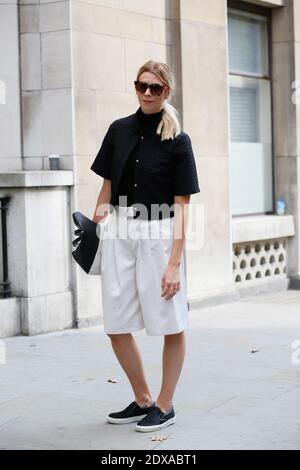 Street Style, Lindsay Holland, im BFC Courtyard Show Space, Somerset House, The Strand, London, Großbritannien, Frühjahr-Sommer 2015 Fashion Week, am 13. september 2014. Foto von Sophie Mhabille/ABACAPRESS.COM Stockfoto