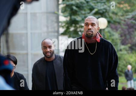 Street Style, Kanye West Ankunft in Dries Van Noten Ready-to-Wear Frühjahr-Sommer 2015-Show im Grand Palais, Paris, Frankreich am 24. september 2014. Foto von Sophie Mhabille/ABACAPRESS.COM Stockfoto