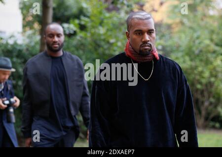 Street Style, Kanye West Ankunft in Dries Van Noten Ready-to-Wear Frühjahr-Sommer 2015-Show im Grand Palais, Paris, Frankreich am 24. september 2014. Foto von Sophie Mhabille/ABACAPRESS.COM Stockfoto