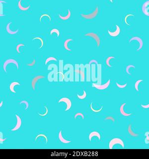 Nahtloses Muster mit Halbmond, Halbmond auf pastellfarbenem Hintergrund Stock Vektor