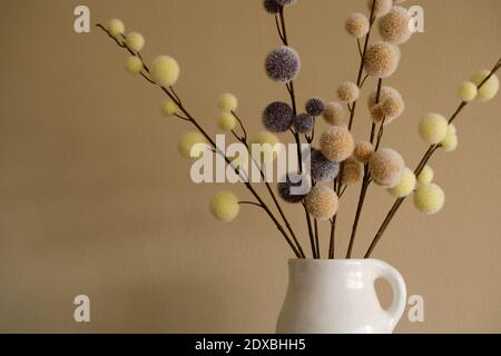 Blumenstrauß, weiße Vase mit Blumen Stockfoto