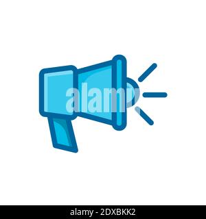 Abbildung des Symbols für das Symbol für die Einstellung von Megaphonen auf weißem Hintergrund Stock Vektor