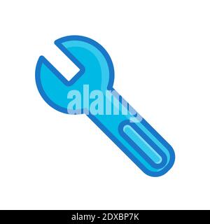 Schraubenschlüssel Werkzeug Symbol Vektor-Illustration isoliert auf weißem Hintergrund Stock Vektor