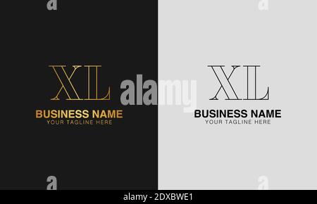 XL X L Initial basiert abstrakt moderne minimal kreative Logo, Vektor-Vorlage Bild. Luxus-Logo, Logo initial. Stock Vektor