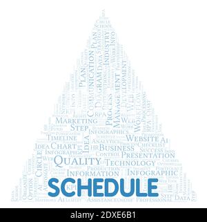 Planen Sie Typografie Word Cloud erstellen nur mit Text. Stockfoto