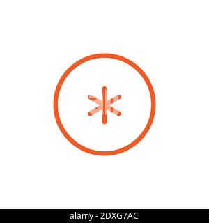 Orangefarbenes Sternchen-Fußnotensymbol. Flaches Symbol des Sternchens auf weißem Hintergrund isoliert. Vektorgrafik. Sternsymbol für weitere Informationen Stock Vektor