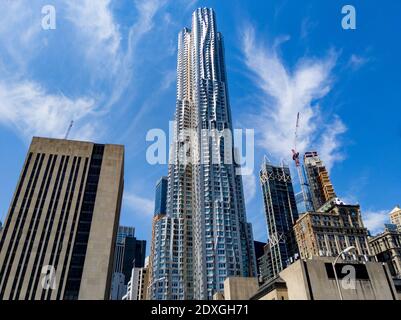 8 Spruce Street, Beekman Tower, New York von Gehry, Wolkenkratzer in New York City Stockfoto