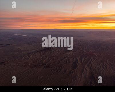 Luftaufnahme von den Bergen bei Las Vegas, Nevada Stockfoto