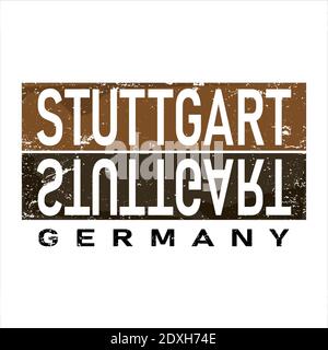 Stuttgart in deutschland Stadt, Vektor-Illustration Print-Design Stock Vektor