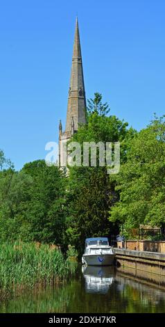 St. Ives alter Flusshafen, Allerheiligen Kirche und holt Island. Stockfoto