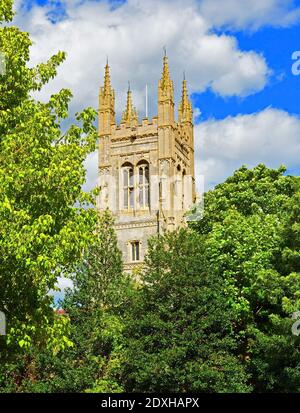 Turm der Heiligen Maria die Jungfrau Pfarrkirche der Heiligen Neots Cambridgeshire. Stockfoto