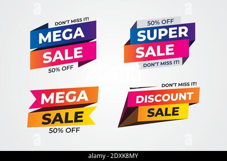 Preisschild und bieten Bänder Stock Vektor