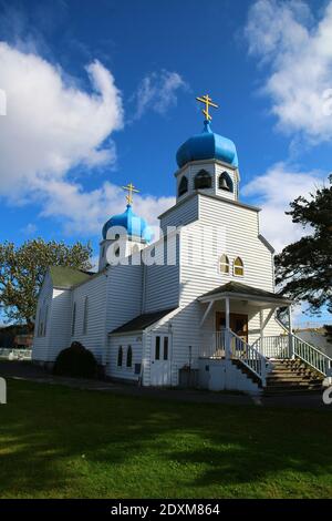 Alaska, die Heilig-Auferstehung-Kirche, eine russisch-orthodoxe Kirche in Kodiak, USA Stockfoto