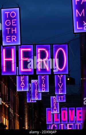 2020 Carnaby Street Christmas Lights Stockfoto