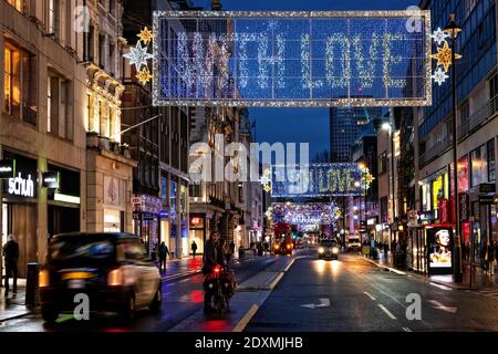 2020 Oxford Street Weihnachtsbeleuchtung Stockfoto