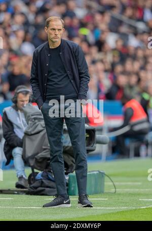 Datei Foto - Thomas Tuchel (Trainer-PSG) während der Fußball-Liga 1, Spiel zwischen Paris Saint Germain und ANGERS, im Parc des Princes Stadion, am 05. Oktober 2019 in Paris, Frankreich. - der Trainer des Pariser Clubs PSG Thomas Tuchel wurde am Donnerstag, den 24. Dezember, entlassen. Der Vertrag des Pariser Reisebusses sollte im Juni 2021 in sechs Monaten enden. Foto von Loic BARATOUX/ABACAPRESS/Alamy Live News Stockfoto