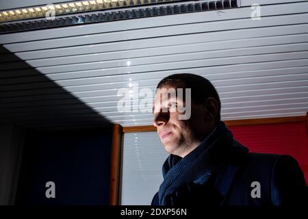 FRA - POLITIQUE - CONFÉRENCE DE PRESSE DE MARINE LE PEN ET JORDAN BARDELLA A Chantepie dans le Sud de Rennes, conférence de Presse suivi d'un apéritif Stockfoto