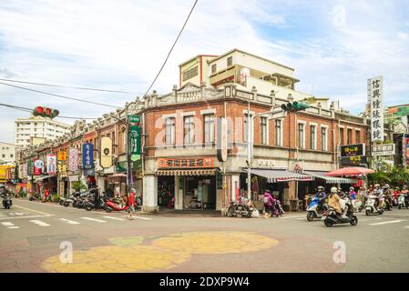 20. Dezember 2020: Taiping Old Street, das wichtigste Geschäftsviertel der Stadt Douliu in Yunlin, Taiwan. Es wird die Jahrhundertalte Straße genannt, und kennzeichnet Ba Stockfoto