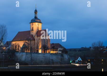 Regiswindiskirche, Lauffen am Neckar, Baden-Württemberg, Deutschland, Dezember 2020 Stockfoto