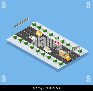 Perspektivische Winteransicht von oben Stock Vektor
